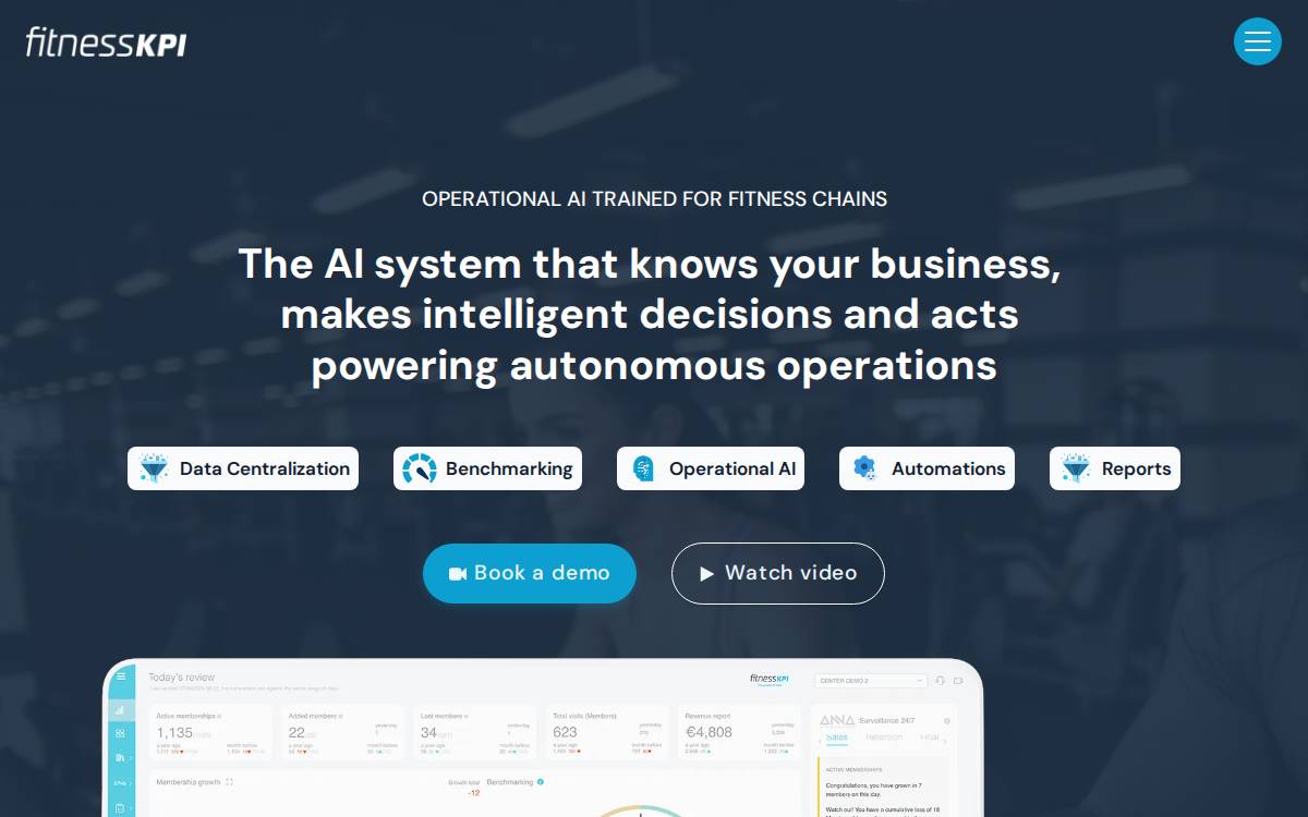 Fitness KPI website preview