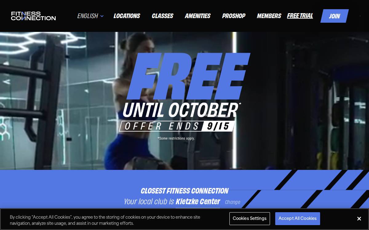 Fitness Connection website preview