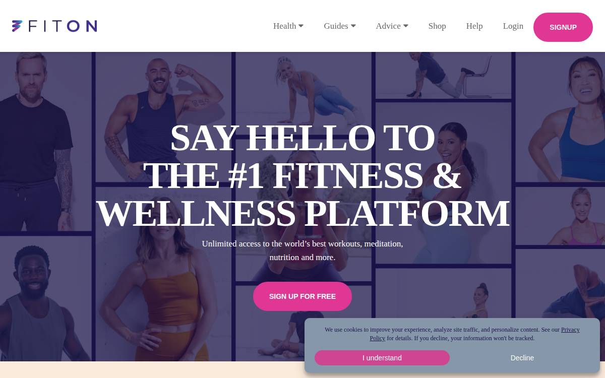 FitOn website preview