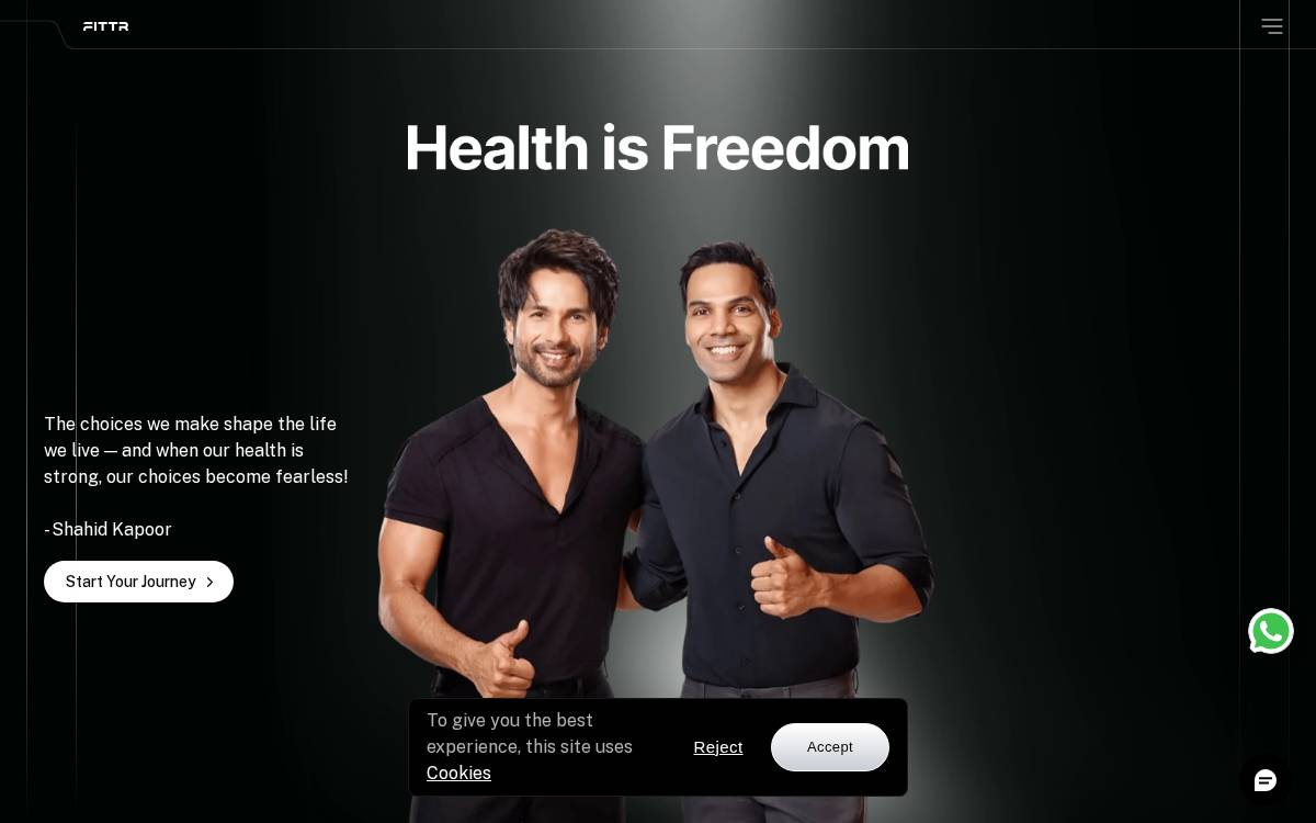 Fittr website preview