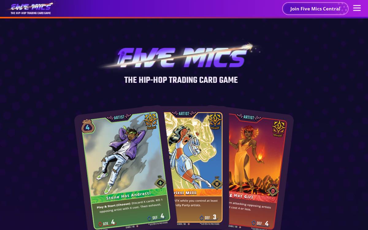 FIVE MICS website preview