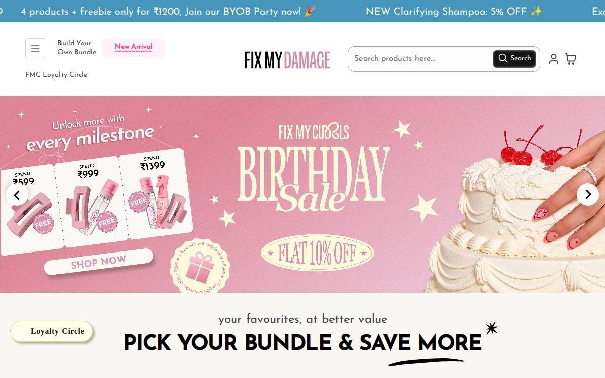 Fixmycurls website preview