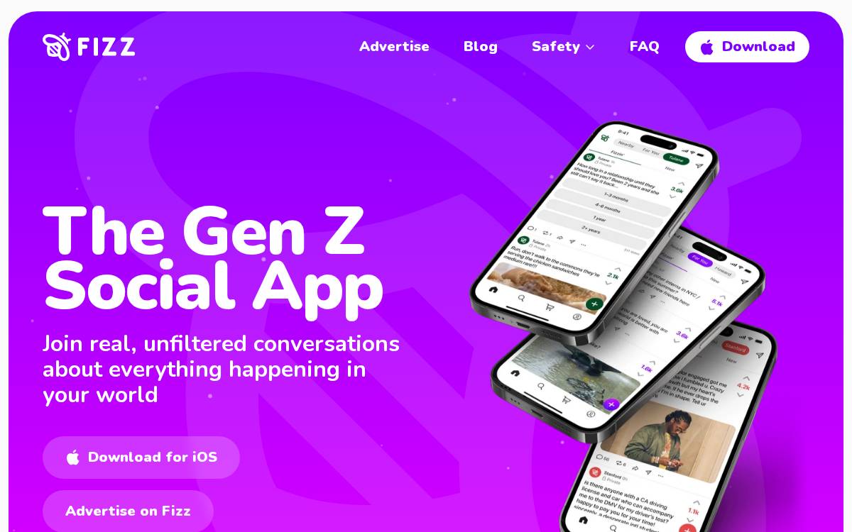 Fizz website preview