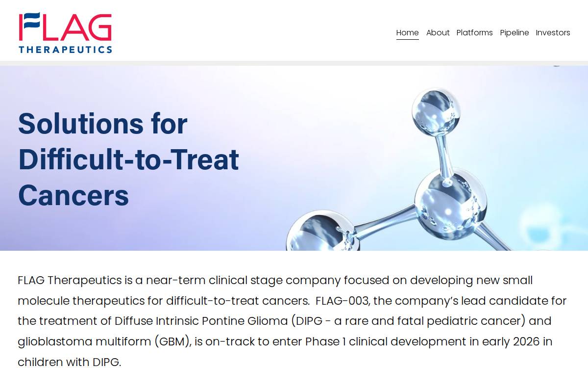Flag Therapeutics website preview