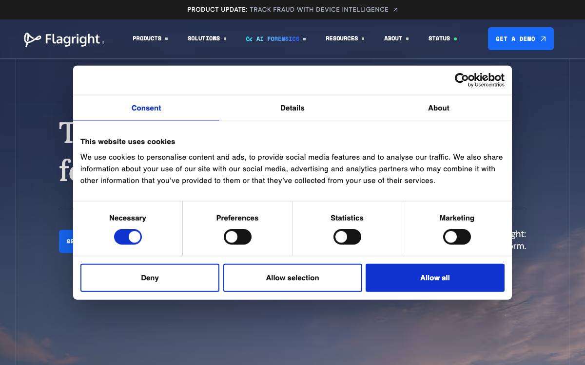Flagright website preview