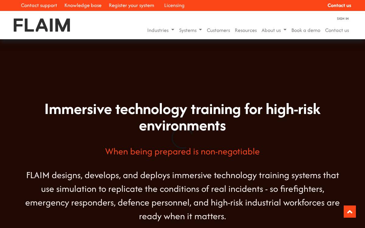 Flaimsystems website preview