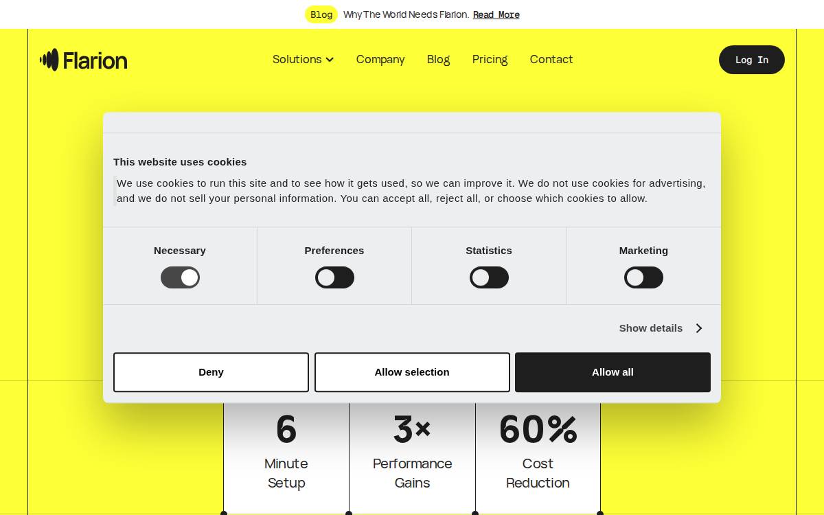Flarion website preview
