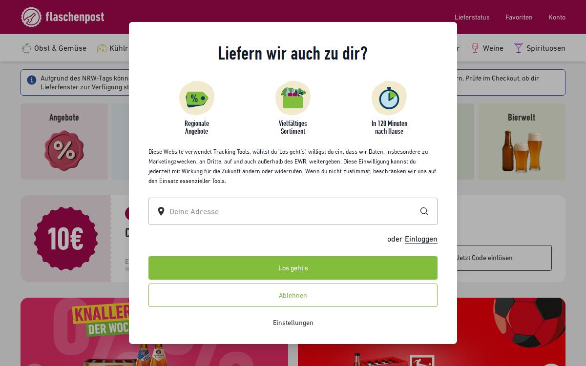 Flaschenpost website preview