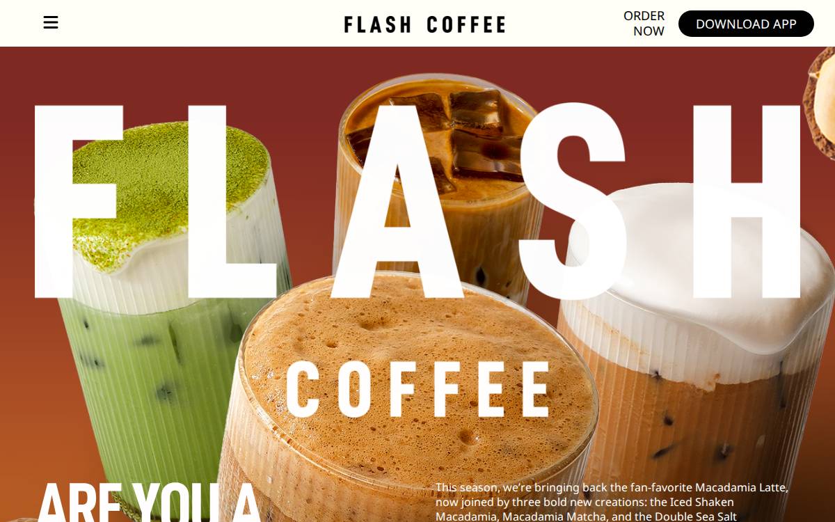 Flash Coffee website preview