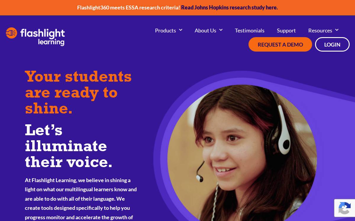 Flashlight Learning website preview