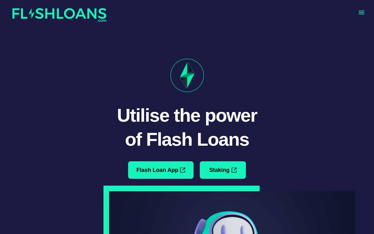 Flashloans website preview