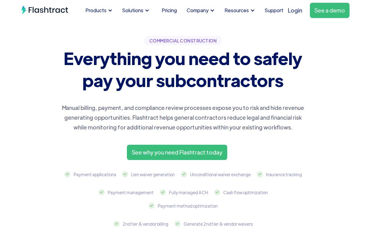 Flashtract website preview