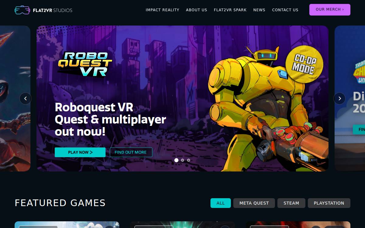 Flat2VR website preview