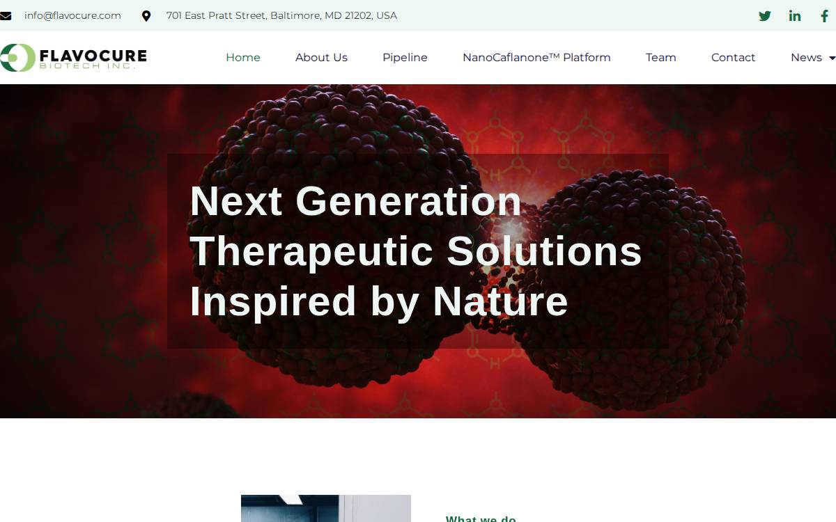 Flavocure Biotech website preview