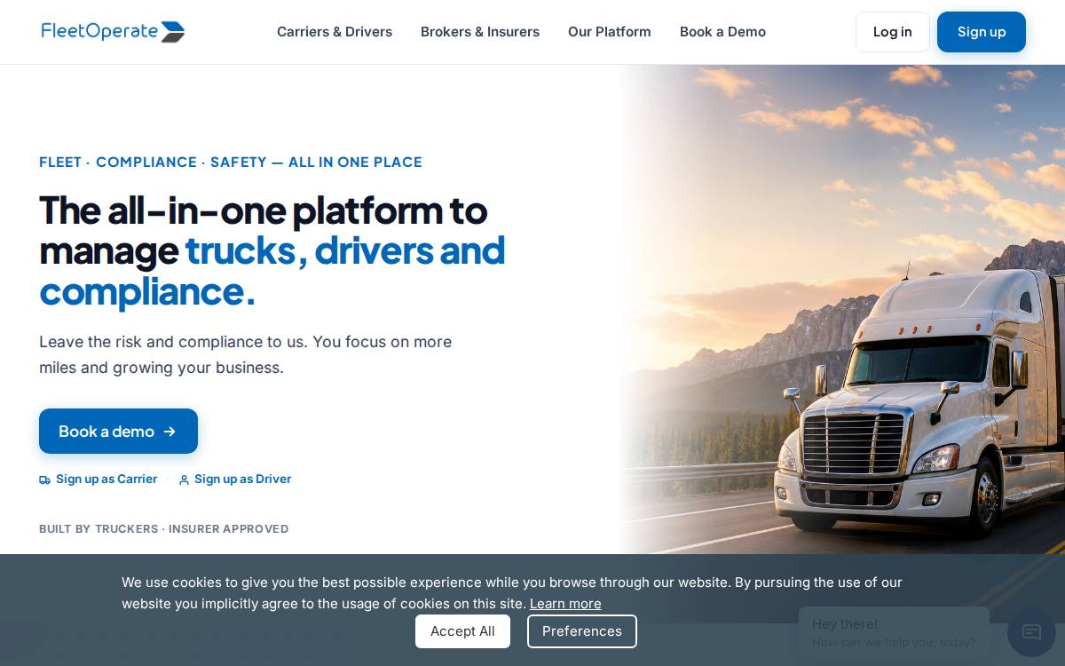 Fleet Operate website preview