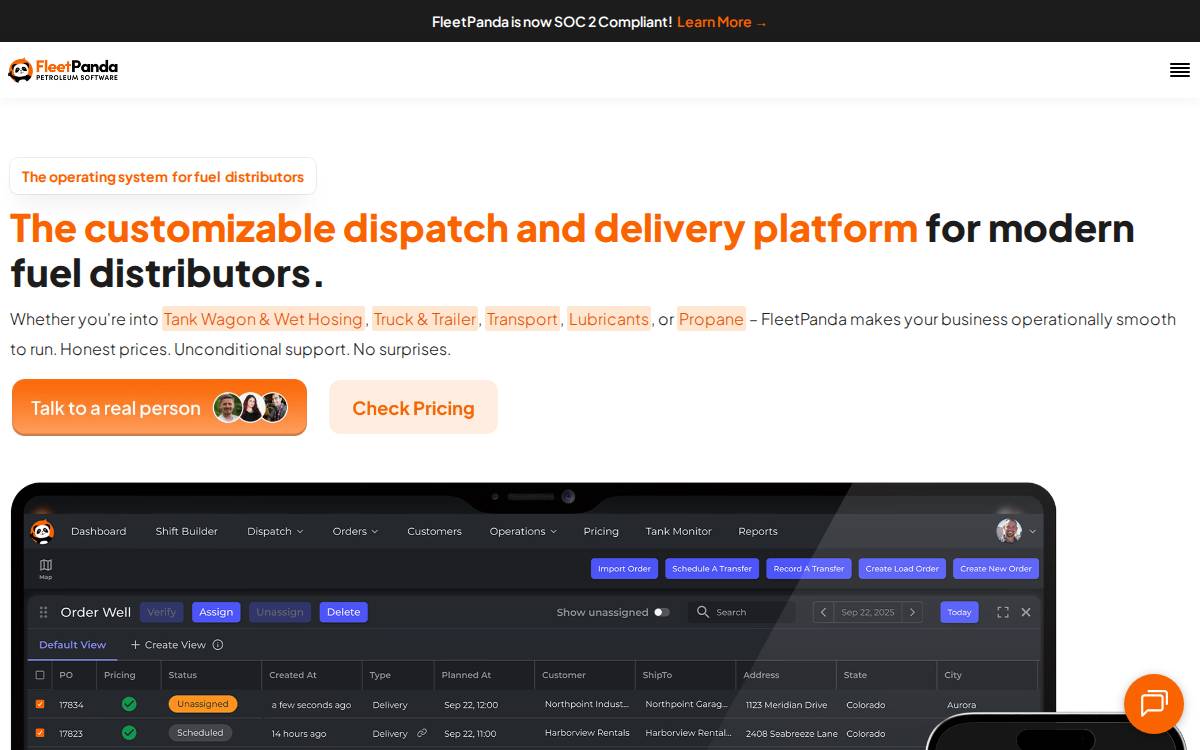 Fleet Panda website preview