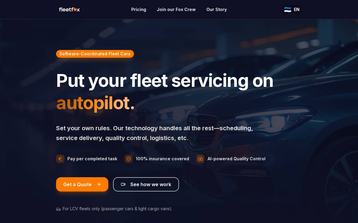 Fleetfox website preview