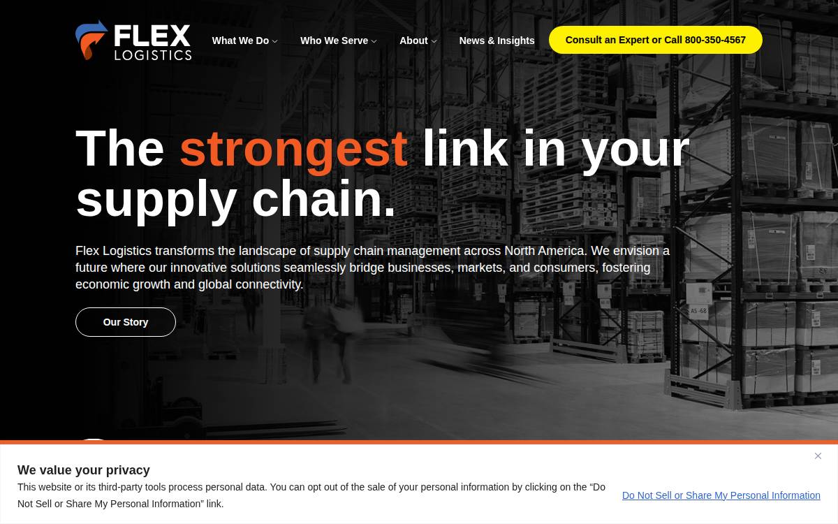 Flex Logistics website preview