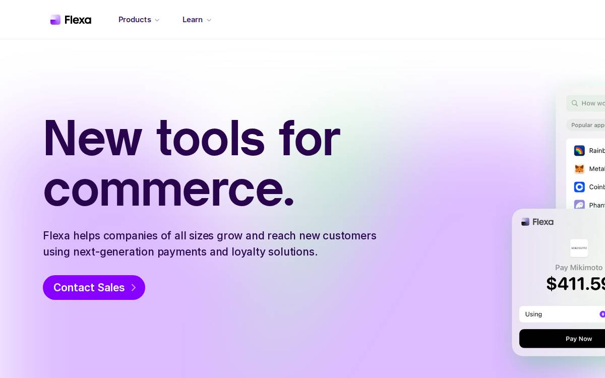 Flexa website preview