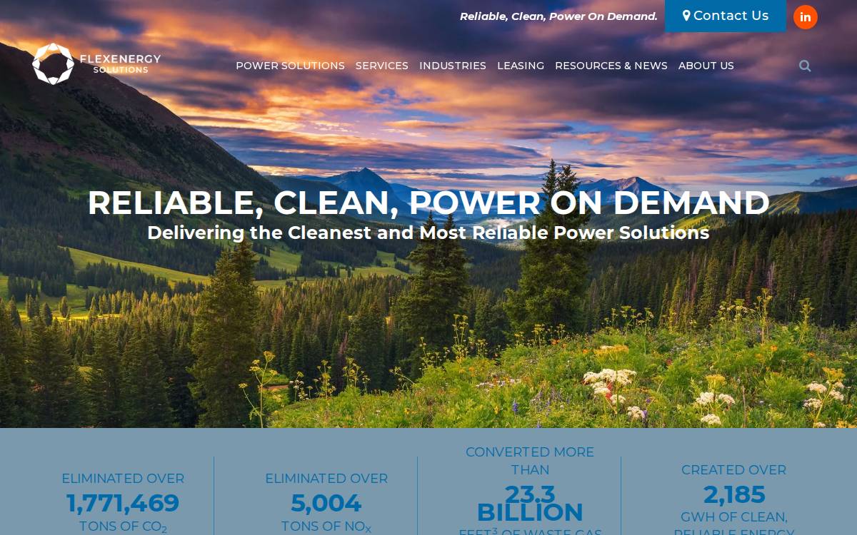 FlexEnergy website preview