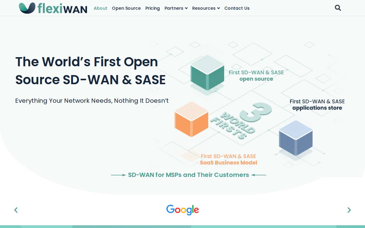 flexiWAN website preview