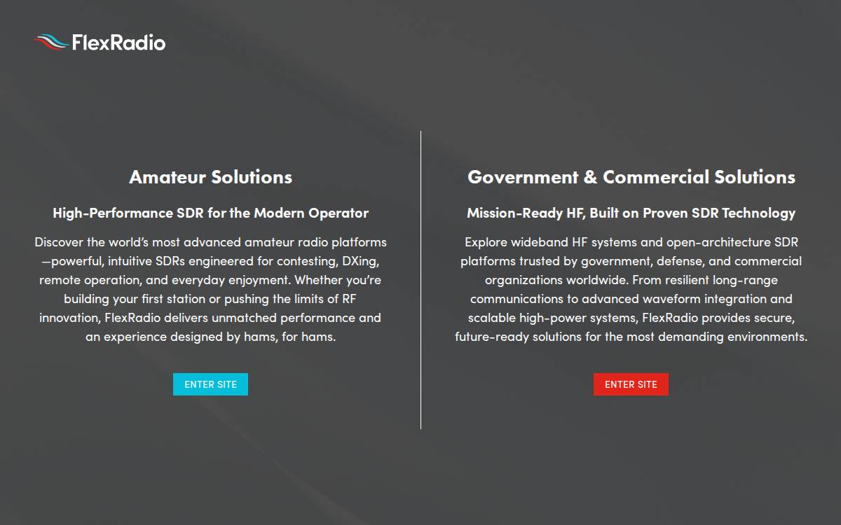 FlexRadio website preview