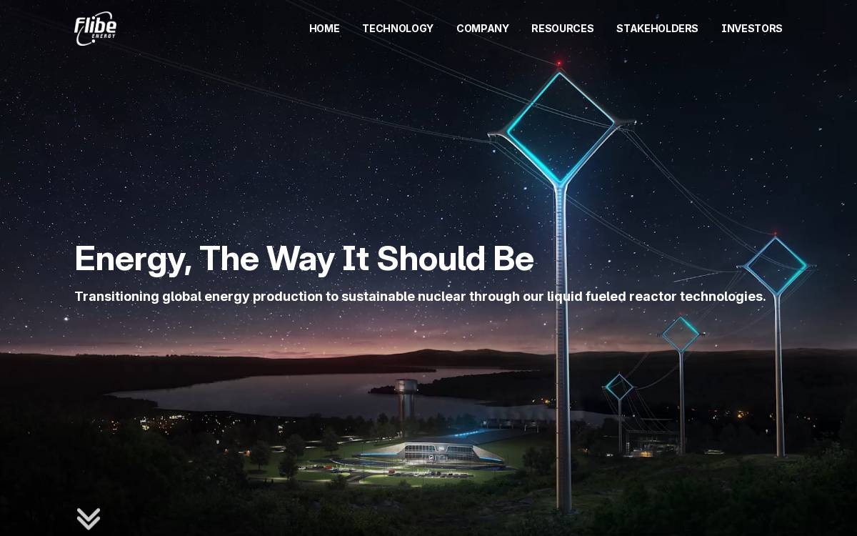 Flibe Energy website preview