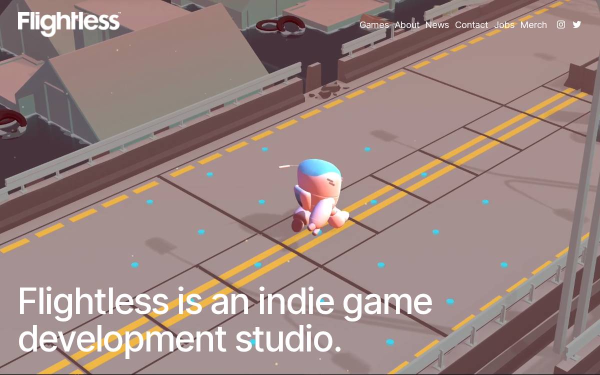 Flightless website preview