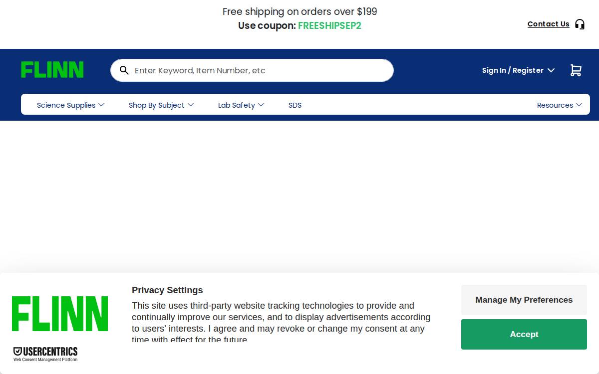 Flinnsci website preview