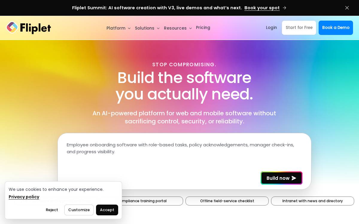 Fliplet website preview