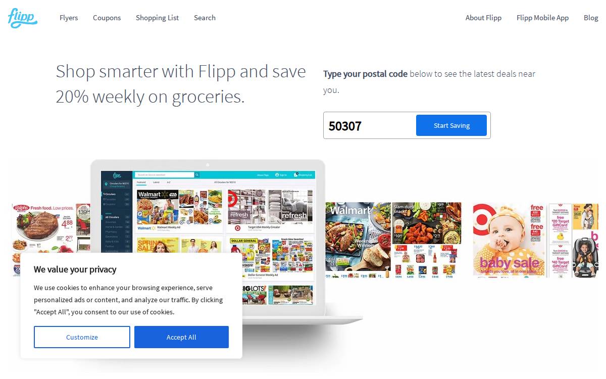 Flipp website preview