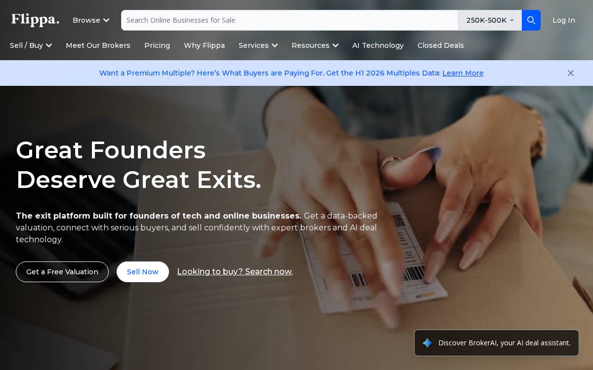 Flippa website preview