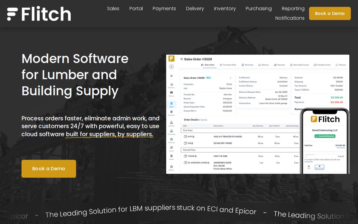Flitch website preview
