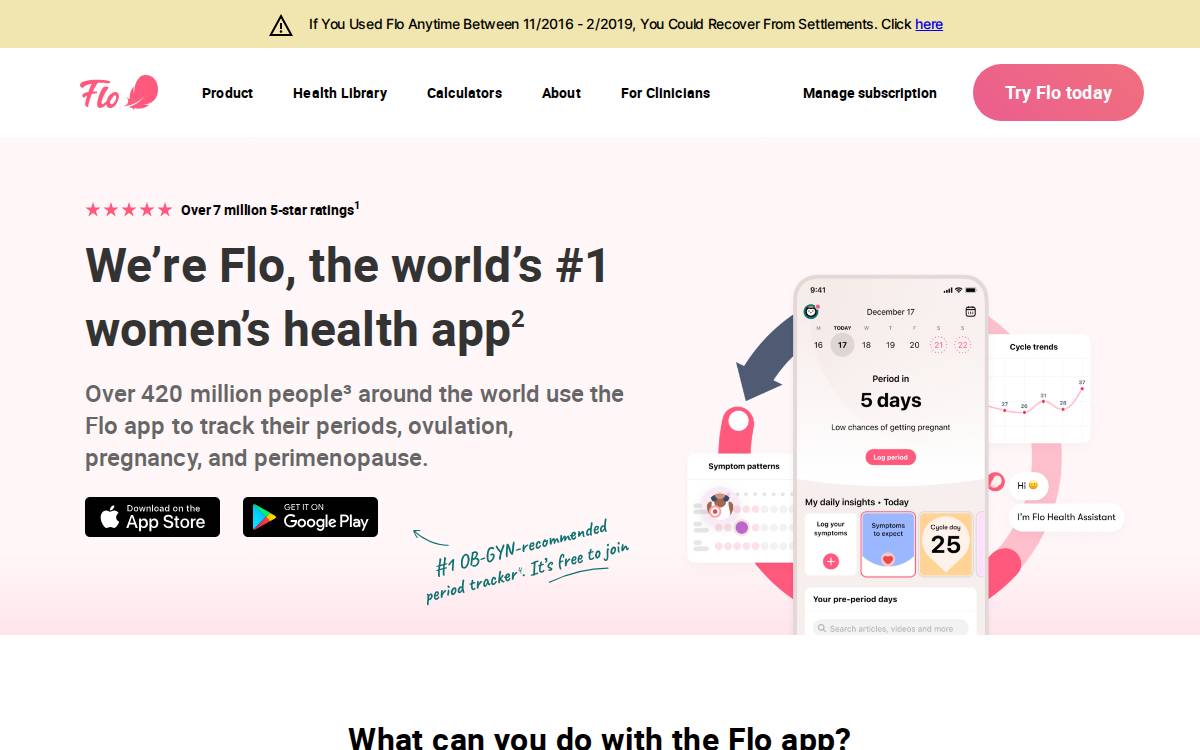 Flo Health website preview