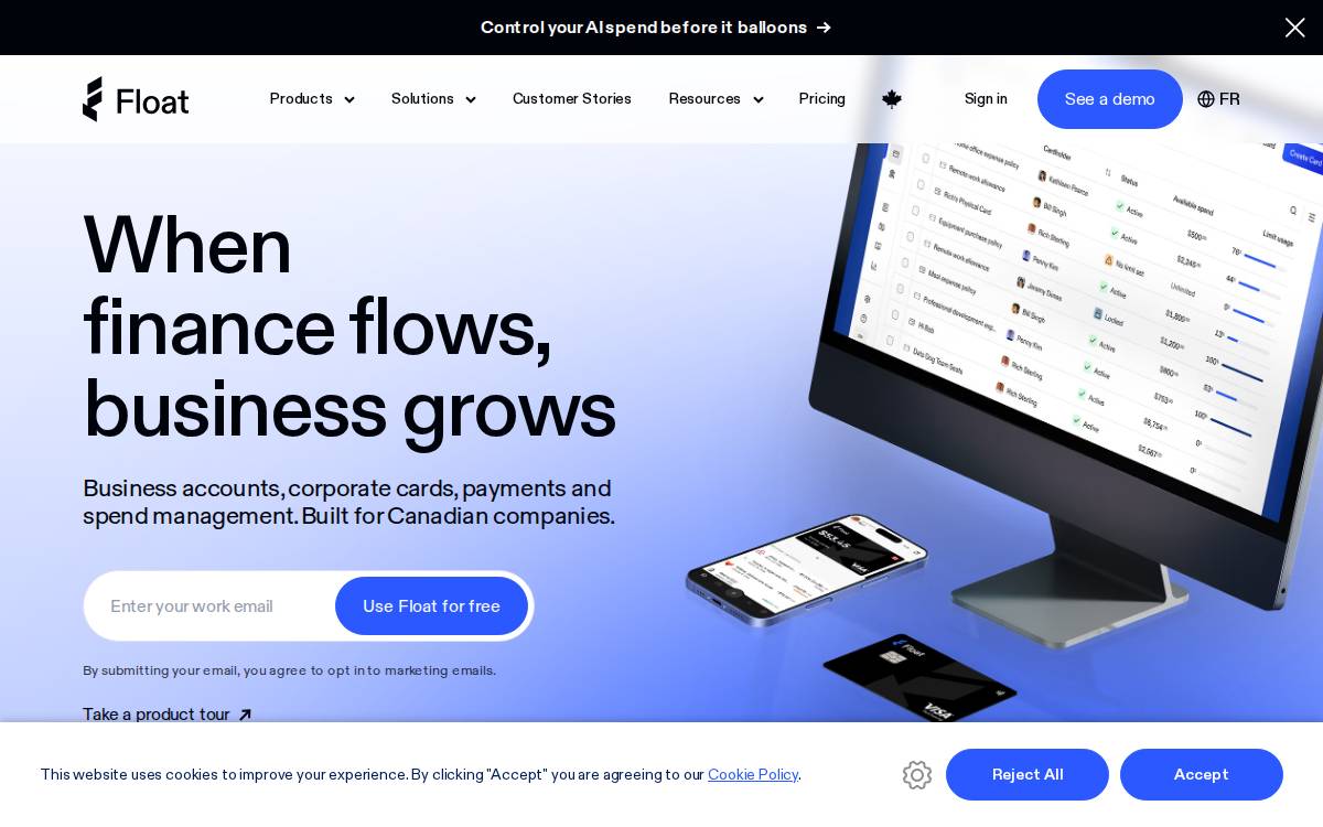 Floatcard website preview