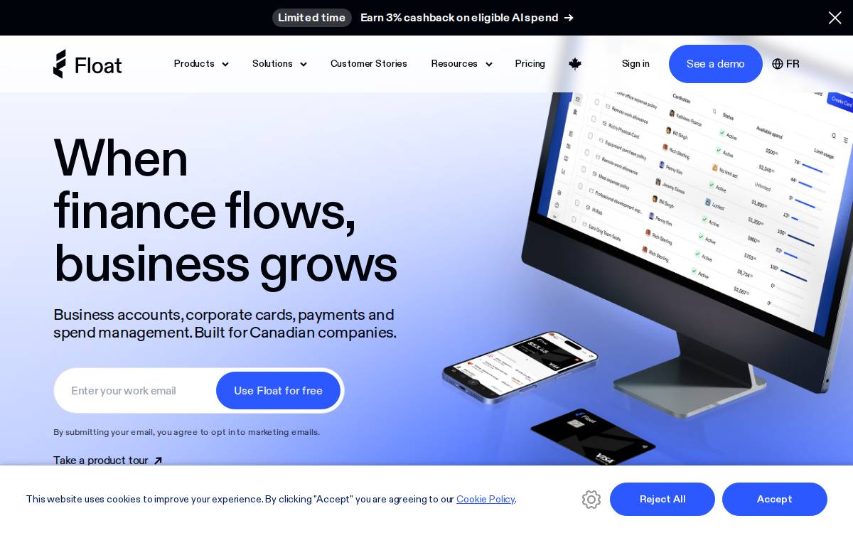 Floatfinancial website preview