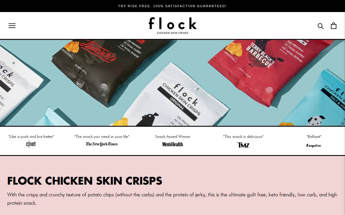 Flock Foods website preview