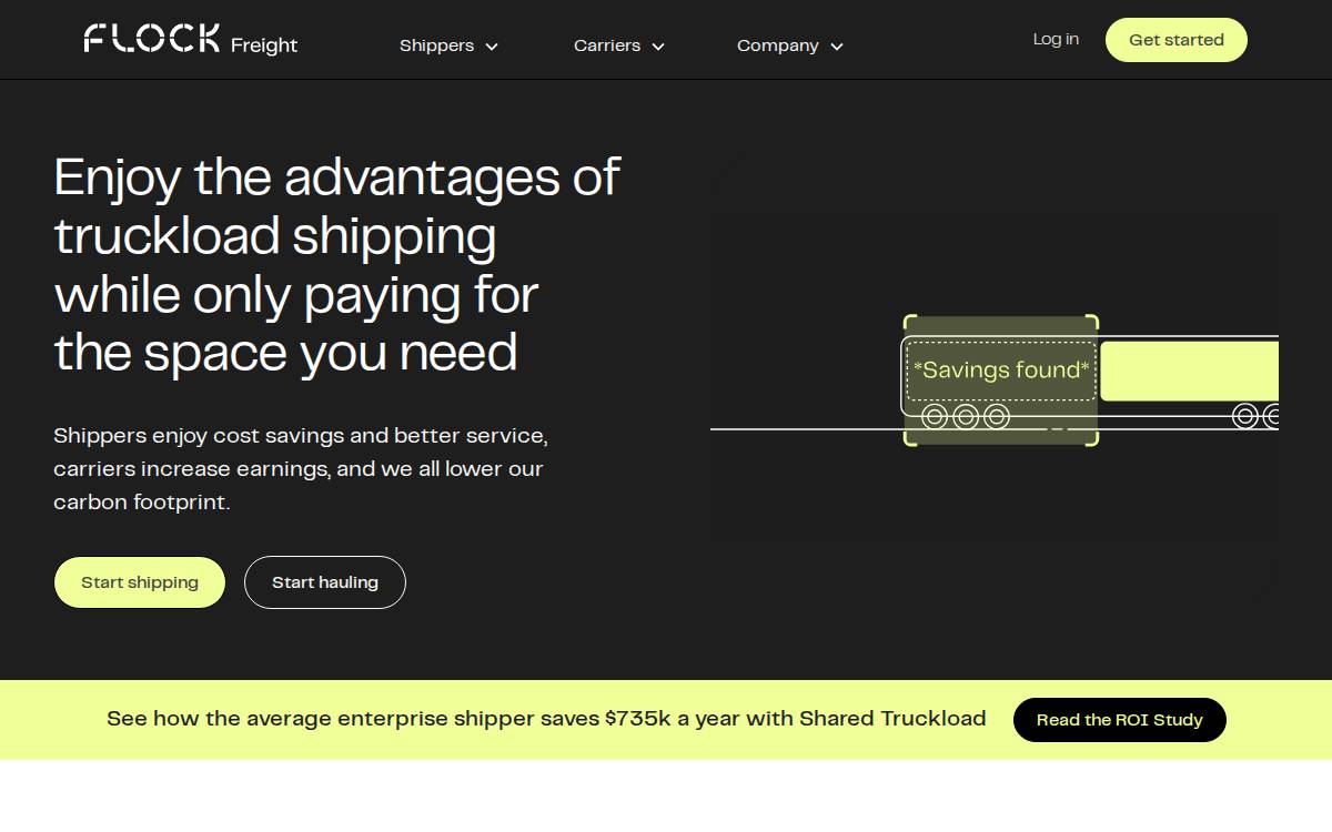 Flock Freight website preview