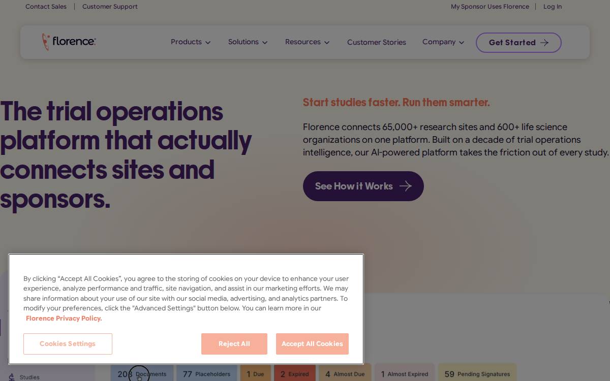 Florence Healthcare website preview