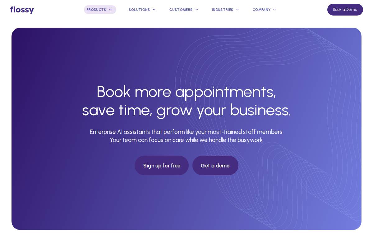 Flossy website preview