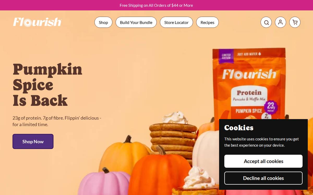 Flourishpancakes website preview