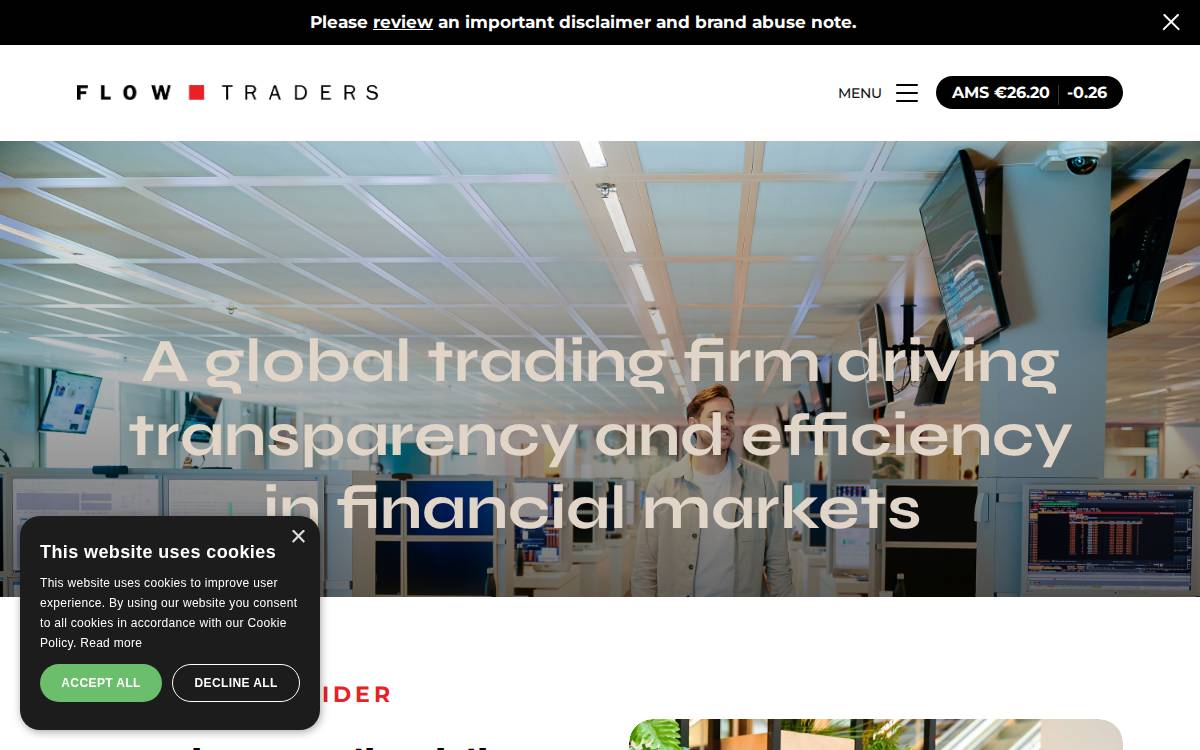 Flow Traders website preview