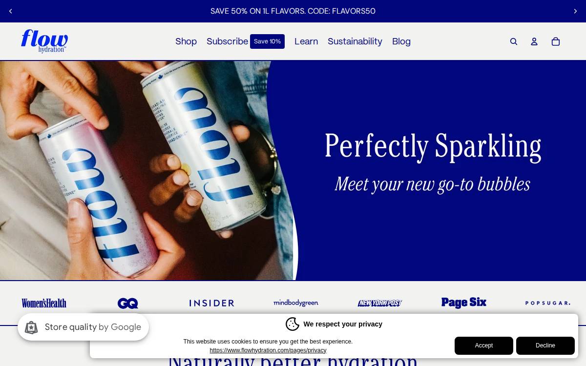 Flow Water website preview