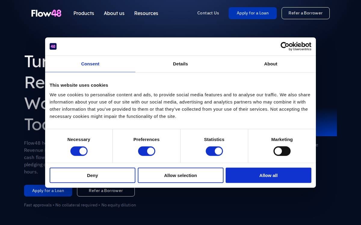 Flow48 website preview