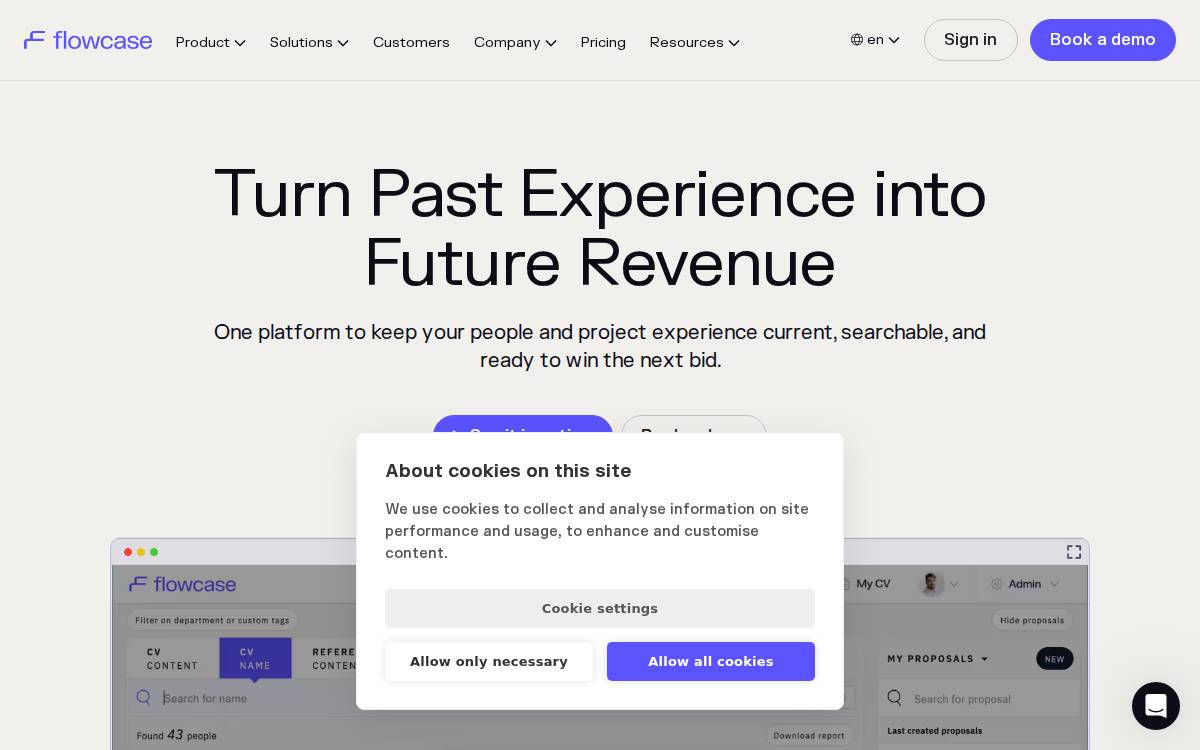 Flowcase website preview