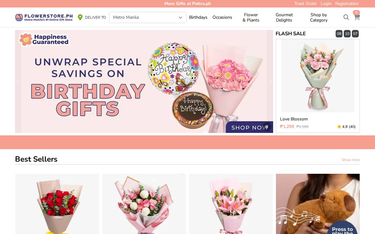 Flowerstore website preview