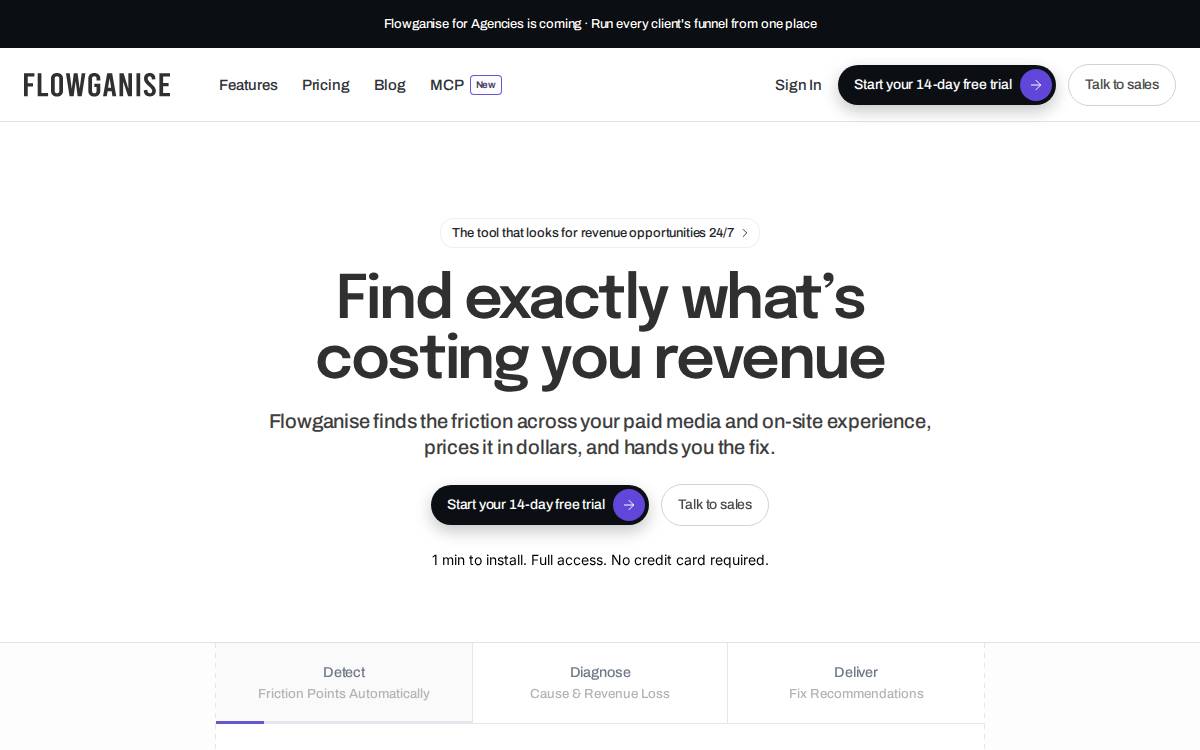 Flowganise website preview