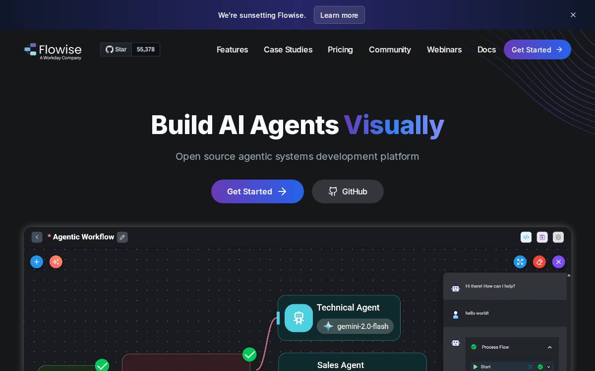 FlowiseAI website preview