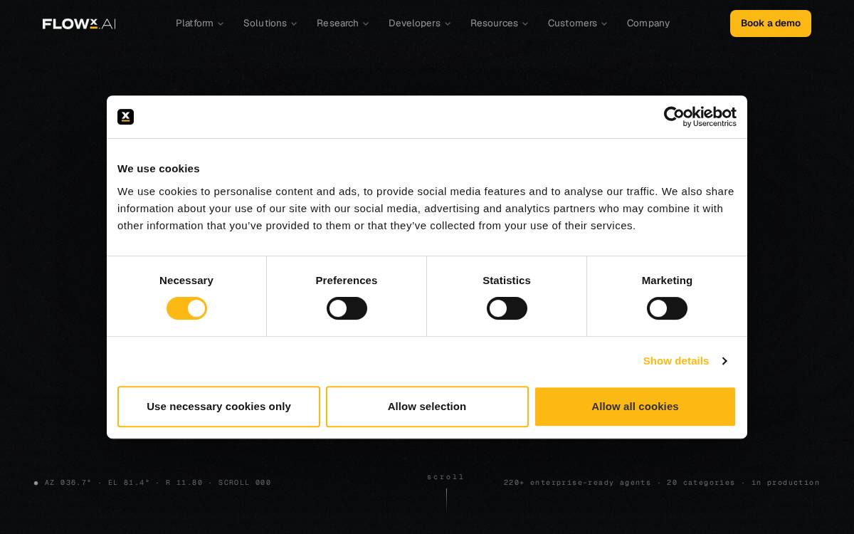 Flowx website preview