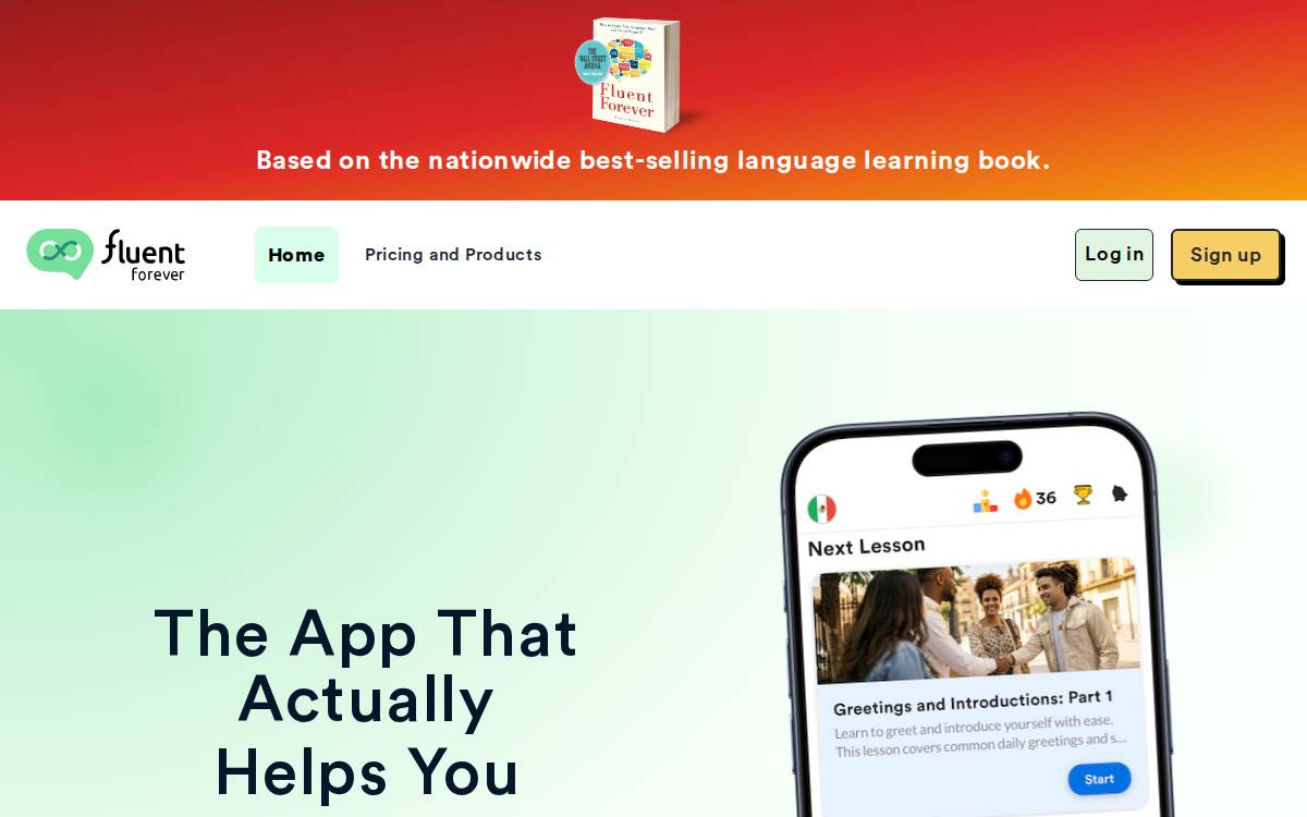 Fluent Forever website preview